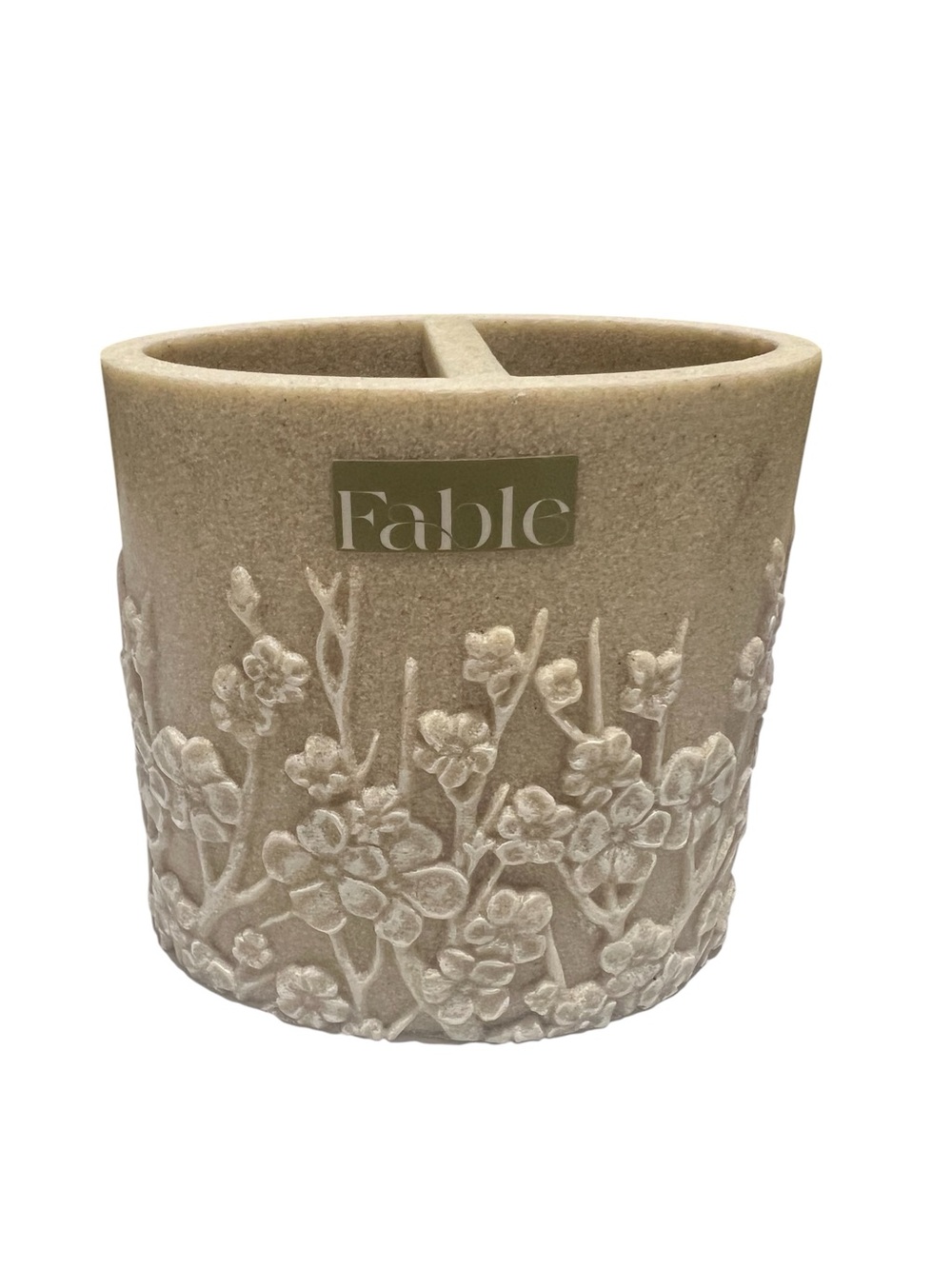 Fable Floral Embossed Cream Bathroom Accessory Set - Picture 2 of 4